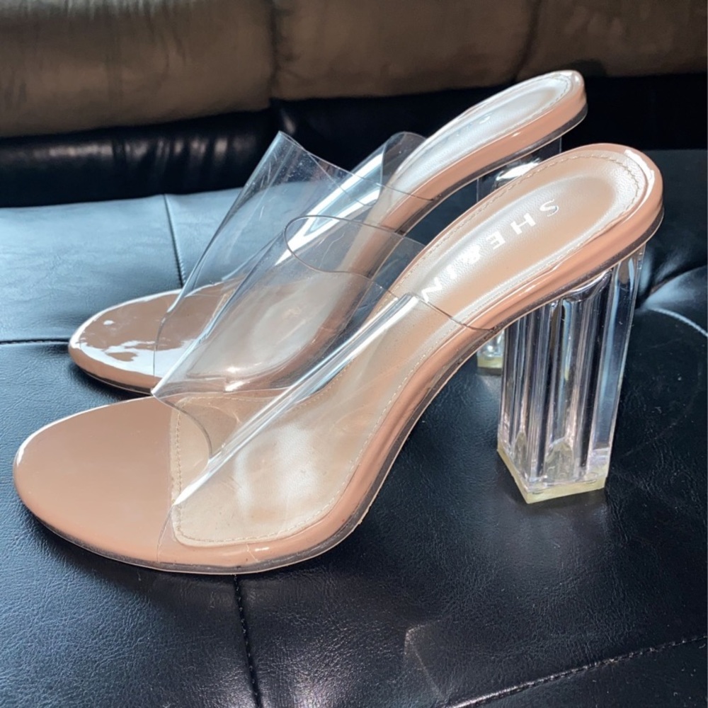 Clear women’s heels size 8